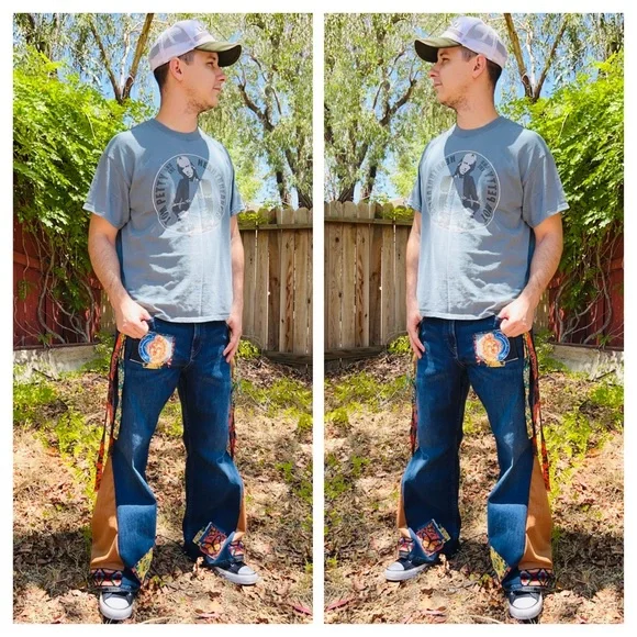 Bell bottom Jeans Unisex Upcycled Mens Jeans
